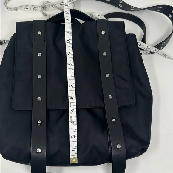 AllSaints Sid black nylon and leather backpack like new - Picture 11 of 11